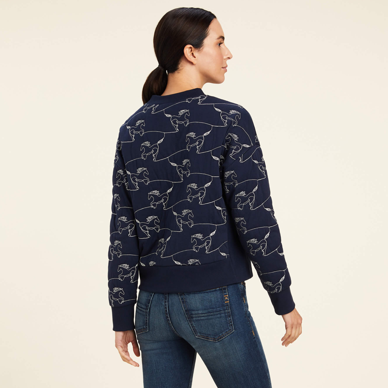 Ariat Women's Contour Equine Crew Sweatshirt - Navy-1